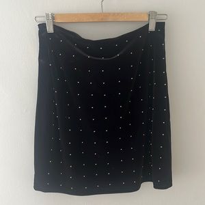 Velour studded esqualo mini skirt